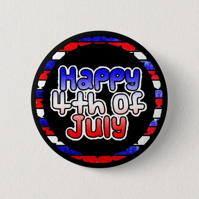 Badge Rond 5 Cm Bouton du 4 juillet (Devant)
