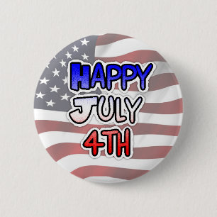 Badge Rond 5 Cm Bouton du 4 juillet