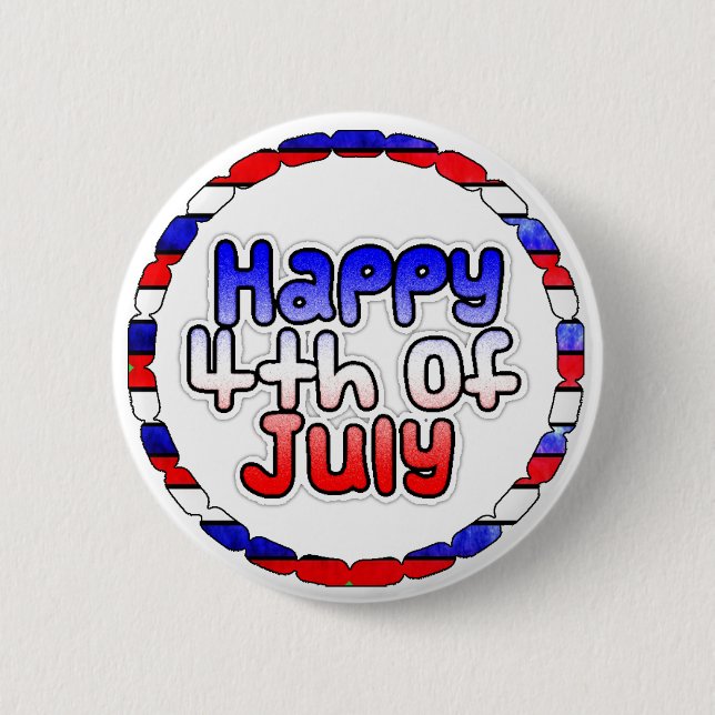 Badge Rond 5 Cm Bouton du 4 juillet (Devant)
