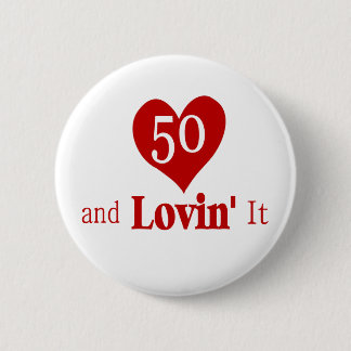 Badge Rond 5 Cm Bouton du 50e anniversaire