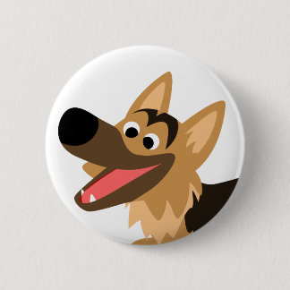 Badge Rond 5 Cm Bouton du berger allemand mignon avec un joli sour