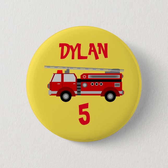 Badge Rond 5 Cm Bouton du bouton de fête d'anniversaire du camion  (Devant)