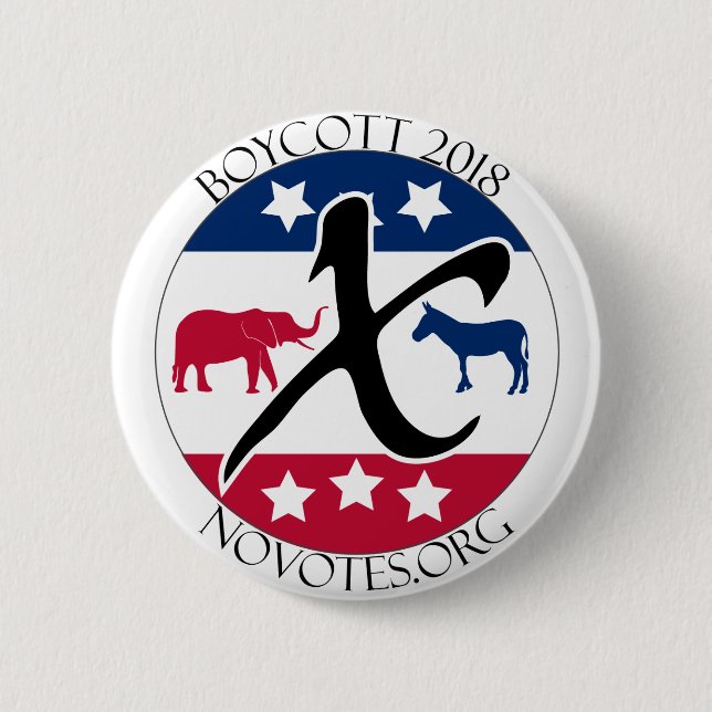 Badge Rond 5 Cm Bouton du boycott 2018 (Devant)