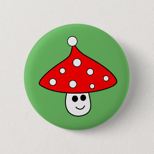 Badge Rond 5 Cm Bouton du champignon de Santa Hat