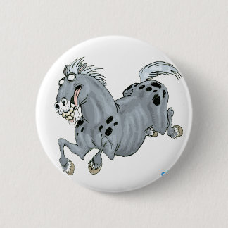 Badge Rond 5 Cm Bouton du Cheval de Cartoon fou Badton