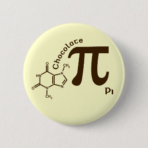 Badge Rond 5 Cm Bouton du chocolat pi de jour de pi