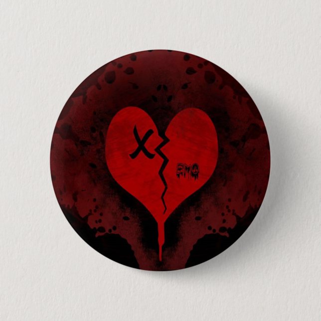 Badge Rond 5 Cm Bouton du coeur brisé (Devant)