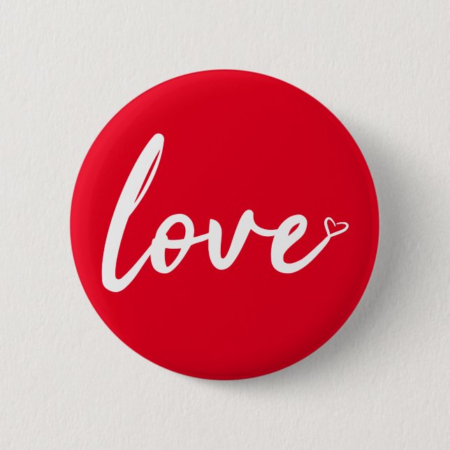 Badge Rond 5 Cm Bouton du coeur d'amour (Devant)