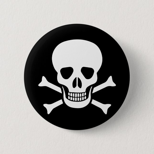 Badge Rond 5 Cm Bouton du crâne humain (Devant)