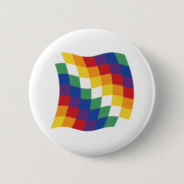 Badge Rond 5 Cm Bouton du drapeau aymara (Devant)
