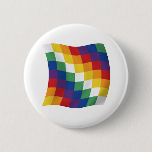 Badge Rond 5 Cm Bouton du drapeau aymara