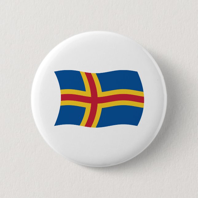Badge Rond 5 Cm Bouton du drapeau d'Aland (Devant)