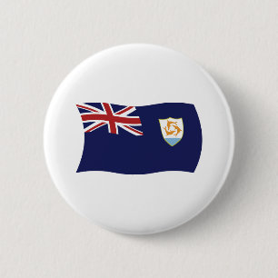 Badge Rond 5 Cm Bouton du drapeau d'Anguilla