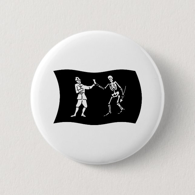 Badge Rond 5 Cm Bouton du drapeau de Bartholomew Roberts (Devant)