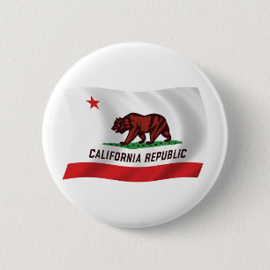 Badge Rond 5 Cm Bouton du drapeau de Californie