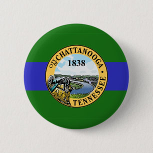 Badge Rond 5 Cm Bouton du drapeau de Chattanooga, Tennessee