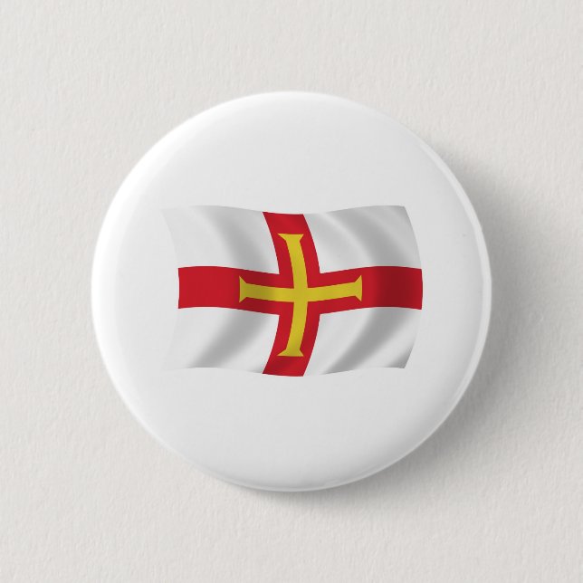 Badge Rond 5 Cm Bouton du drapeau de Guernesey (Devant)