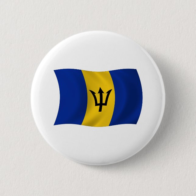 Badge Rond 5 Cm Bouton du drapeau de la Barbade (Devant)