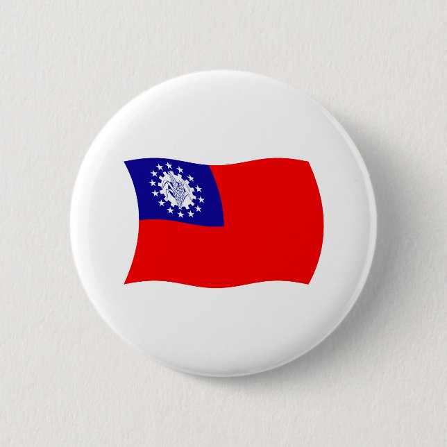 Badge Rond 5 Cm Bouton du drapeau de la Birmanie (Devant)