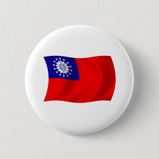 Badge Rond 5 Cm Bouton du drapeau de la Birmanie (Devant)