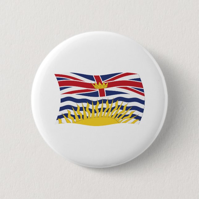 Badge Rond 5 Cm Bouton du drapeau de la Colombie-Britannique (Devant)