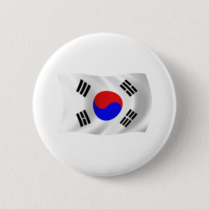 Badge Rond 5 Cm Bouton du drapeau de la Corée du Sud