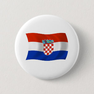 Badge Rond 5 Cm Bouton du drapeau de la Croatie