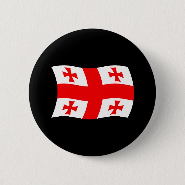 Badge Rond 5 Cm Bouton du drapeau de la Géorgie (Devant)