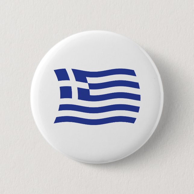 Badge Rond 5 Cm Bouton du drapeau de la Grèce (Devant)
