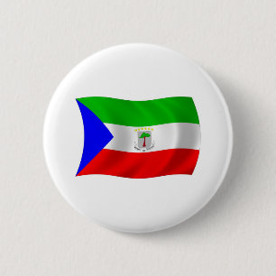 Badge Rond 5 Cm Bouton du drapeau de la Guinée équatoriale