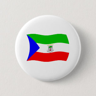 Badge Rond 5 Cm Bouton du drapeau de la Guinée équatoriale