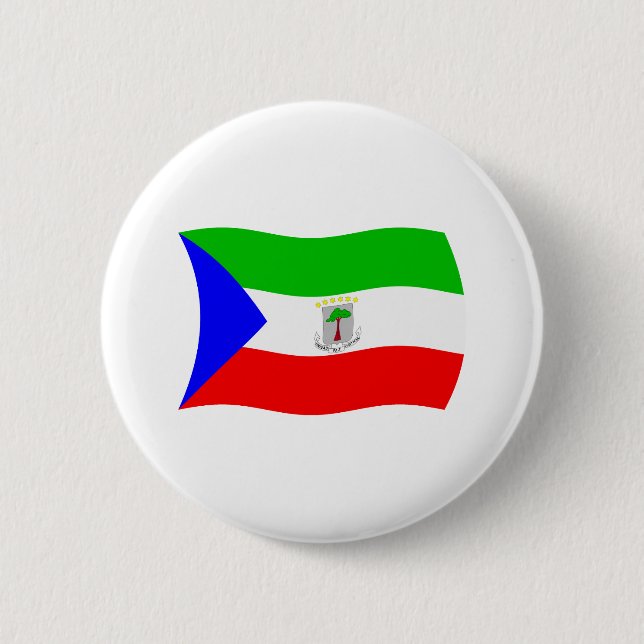 Badge Rond 5 Cm Bouton du drapeau de la Guinée équatoriale (Devant)