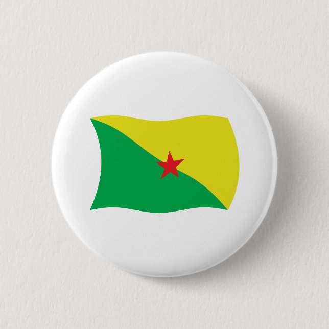 Badge Rond 5 Cm Bouton du drapeau de la Guyane française (Devant)