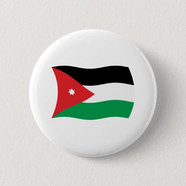 Badge Rond 5 Cm Bouton du drapeau de la Jordanie (Devant)