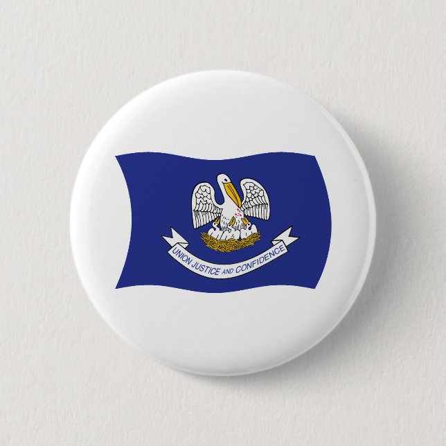 Badge Rond 5 Cm Bouton du drapeau de la Louisiane (Devant)