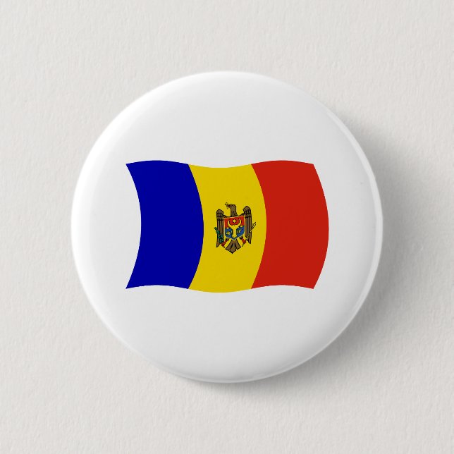 Badge Rond 5 Cm Bouton du drapeau de la Moldavie (Devant)