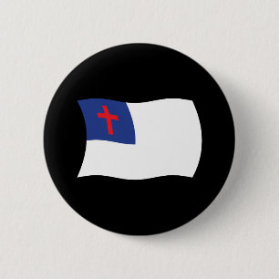 Badge Rond 5 Cm Bouton du drapeau de la religion chrétienne