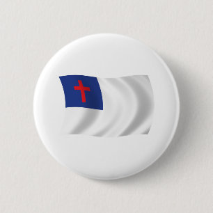 Badge Rond 5 Cm Bouton du drapeau de la religion chrétienne