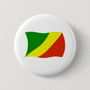 Badge Rond 5 Cm Bouton du drapeau de la République du Congo