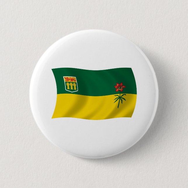 Badge Rond 5 Cm Bouton du drapeau de la Saskatchewan (Devant)