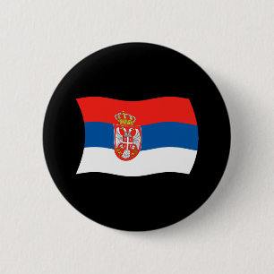 Badge Rond 5 Cm Bouton du drapeau de la Serbie
