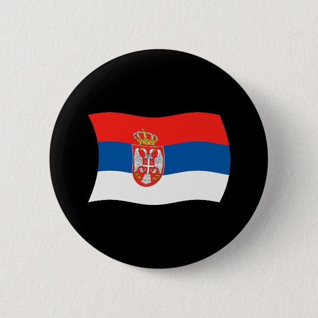 Badge Rond 5 Cm Bouton du drapeau de la Serbie (Devant)