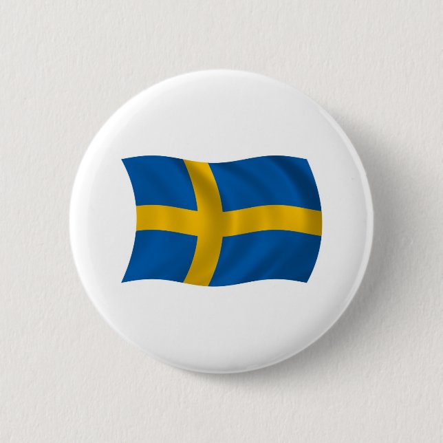Badge Rond 5 Cm Bouton du drapeau de la Suède (Devant)