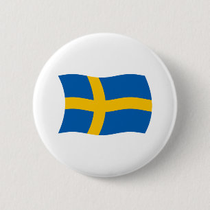 Badge Rond 5 Cm Bouton du drapeau de la Suède