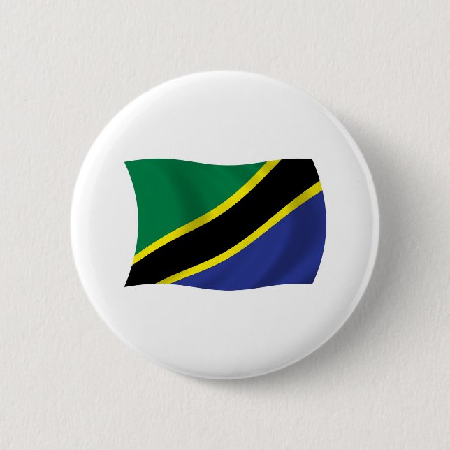 Badge Rond 5 Cm Bouton du drapeau de la Tanzanie (Devant)
