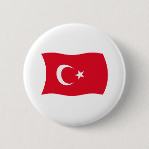 Badge Rond 5 Cm Bouton du drapeau de la Turquie