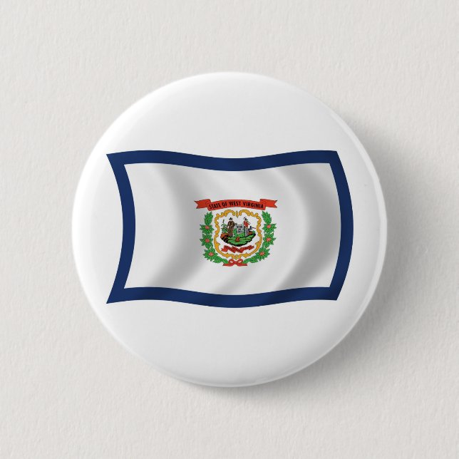 Badge Rond 5 Cm Bouton du drapeau de la Virginie-Occidentale (Devant)