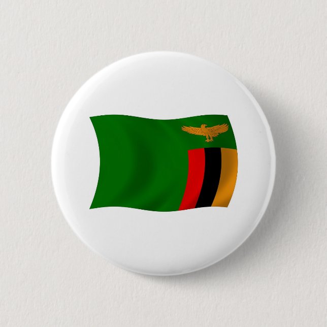 Badge Rond 5 Cm Bouton du drapeau de la Zambie (Devant)