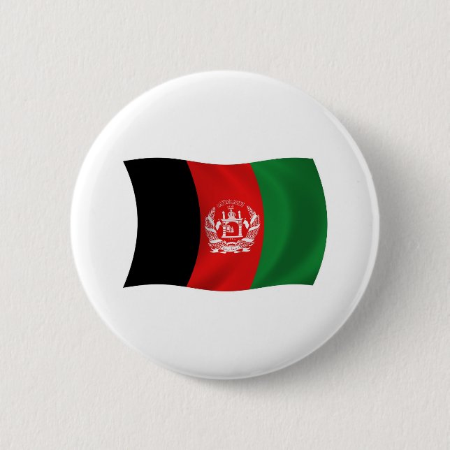 Badge Rond 5 Cm Bouton du drapeau de l'Afghanistan (Devant)