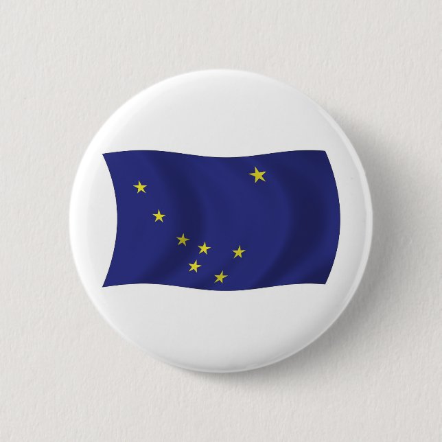 Badge Rond 5 Cm Bouton du drapeau de l'Alaska (Devant)
